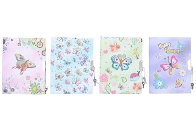 Butterfly Lock Diary with Unlined Pages