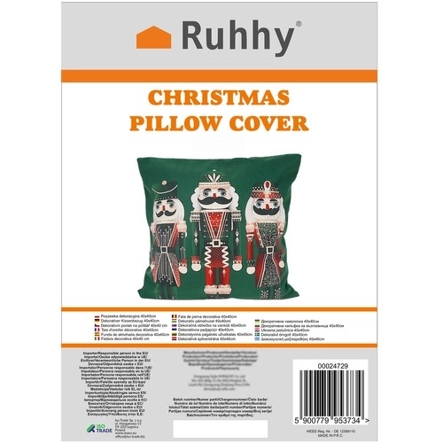 Decorative Christmas Cushion Cover Nutcracker 40x40cm