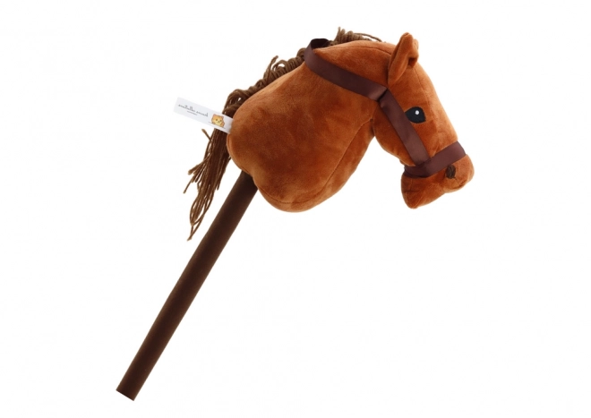 Plush Hobby Horse with Sound - Brown