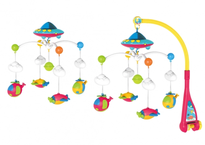 Baby Crib Mobile with UFO Planes Projector and 108 Melodies