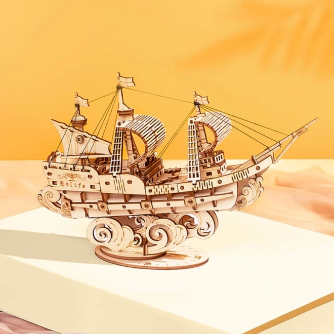 Wooden 3D Puzzle Military Sailing Ship