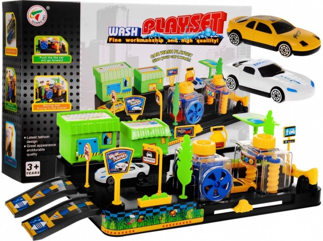 Car Wash Playset for Kids 3+ with Assemble Yourself and 2 Cars