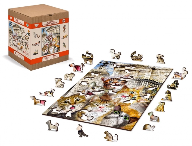 Wooden puzzle kittens in london 2-in-1, 300 pieces