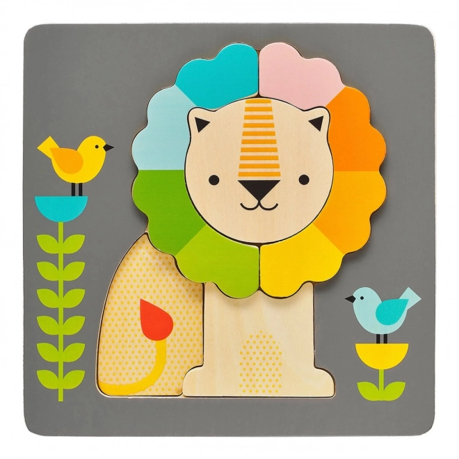 Wooden Lion Puzzle by Petit Collage