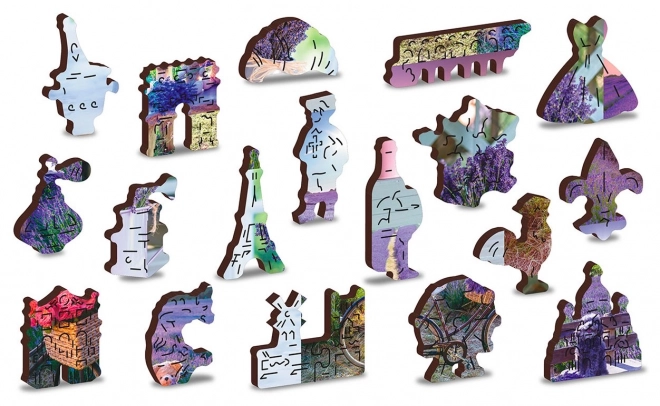 Wooden Puzzle Lavender France 2-in-1 Eco-friendly