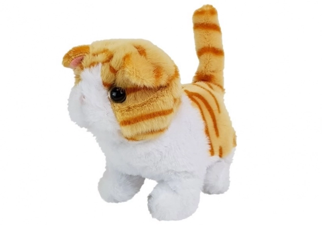 Interactive Walking Orange and White Cat Toy with Moving Tail