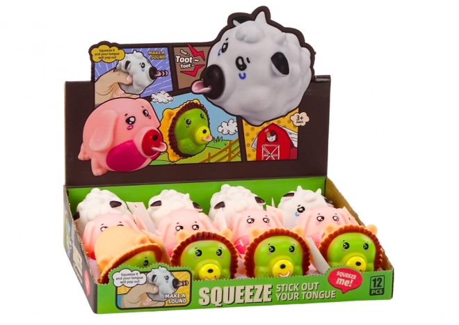 Soft Animal Squeeze Toy with Sound - Lion, Pig, Cow