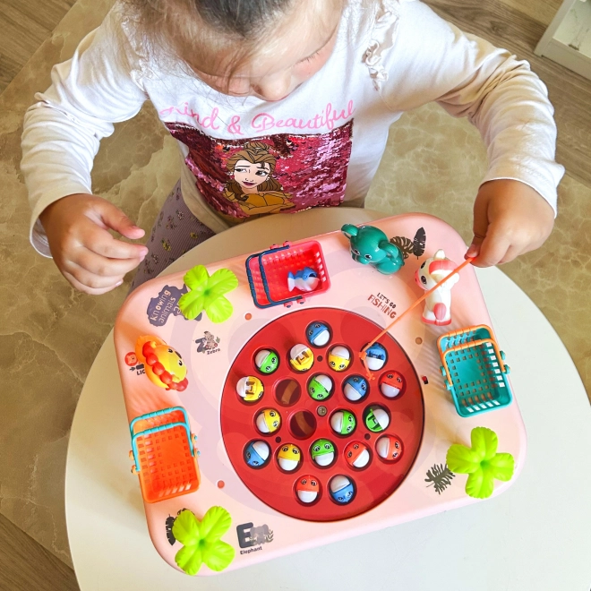 Interactive Fishing Game Table Pink