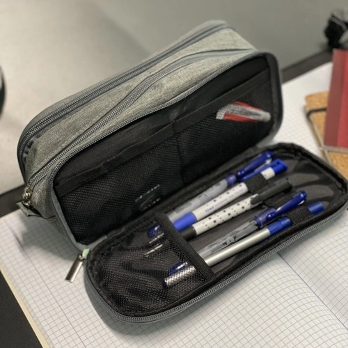 Expandable Gray Pencil Case