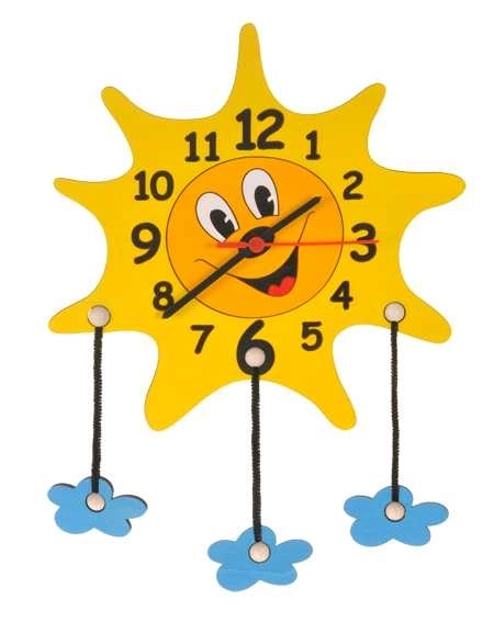 Dodo Children's Wooden Clock Sun with Clouds