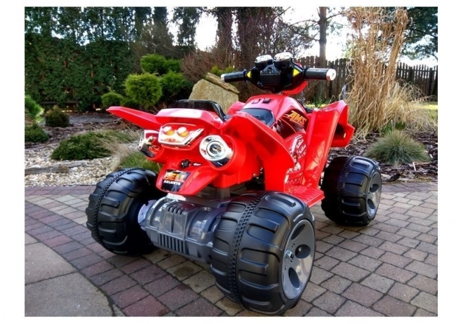 Red Battery-Powered Quad with Large Wheels