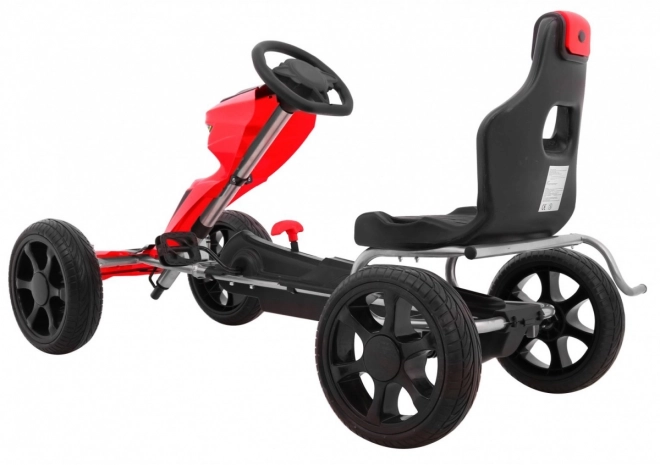 Grand Ride pedal go-kart for children 3+ Red + EVA wheels + Adjustable seat + Handbrake
