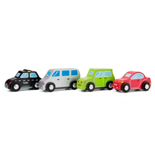 Set of Wooden Mini Cars - 4 Pieces