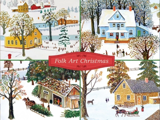 Christmas Folk Art Postcard Box by Konstantin Rodko