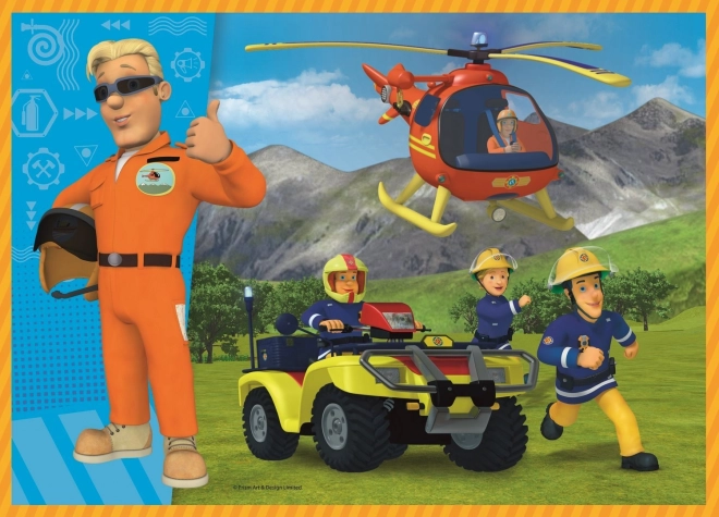 Brave FIREMAN SAM 4-in-1 Puzzle Set