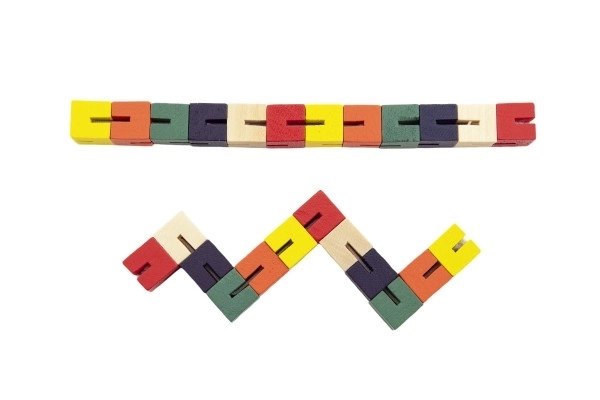 Wooden Colorful Puzzle Snake