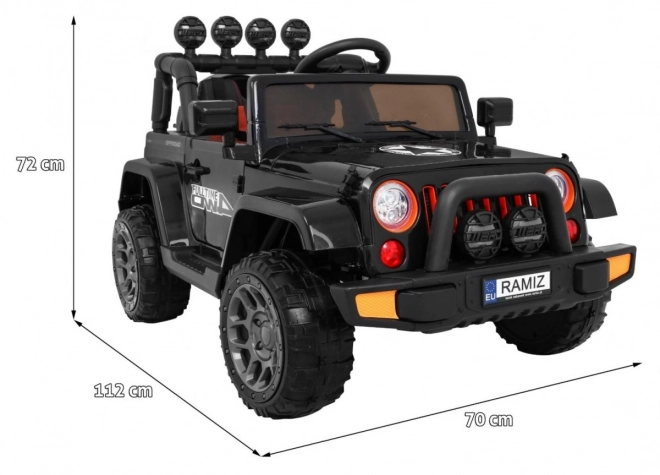 Auto Terenové pre Deti s Lakovaním Moro a 4x4 Pohonom – Čierna