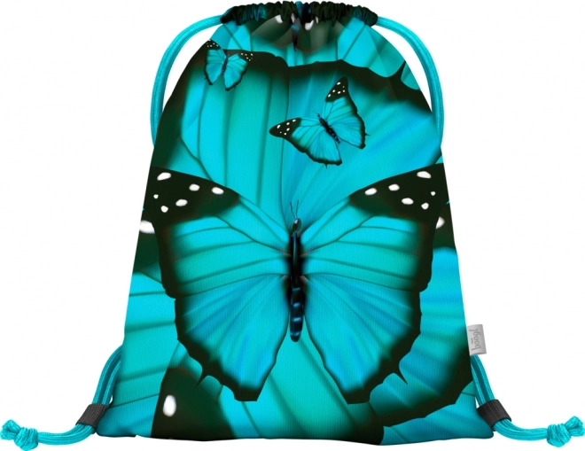 Design met turquoise vlinder