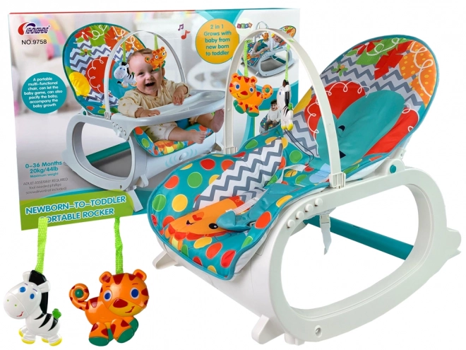 Rocking Baby Cradle and High Chair 2-in-1 with Vibration and Music