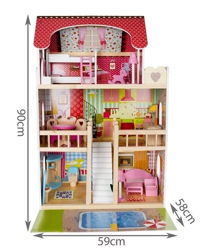 Wooden Dollhouse Villa with Pool