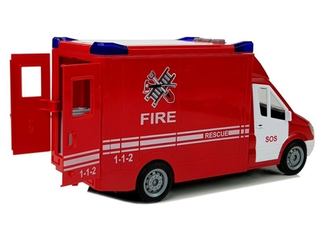 Friction-Powered Fire Truck with Sound and Opening Doors