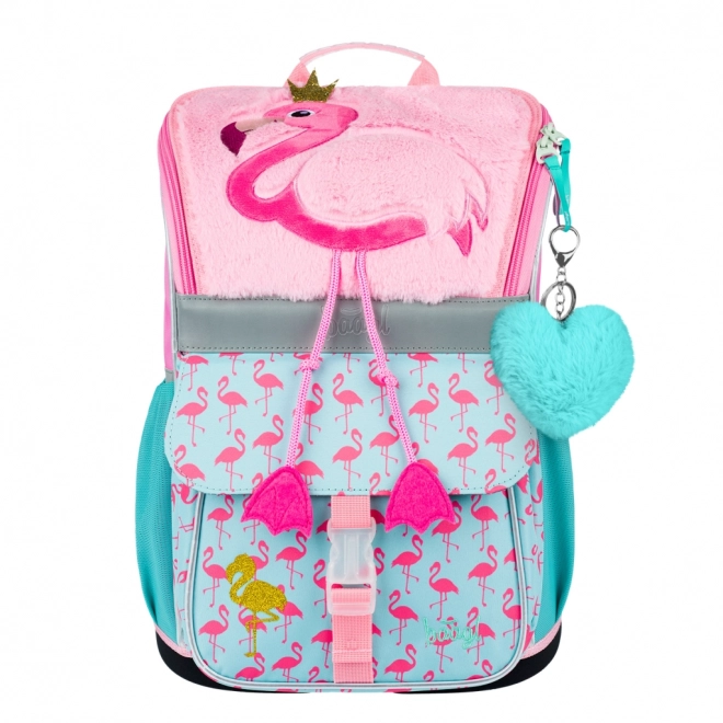 Baagl School Backpack Zippy Flamingo