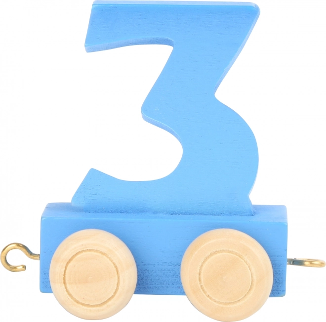 Wooden Train Track Wagon - Colorful Number 3