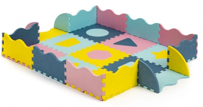 Foam Puzzle Play Mat Pastel Shapes with Borders