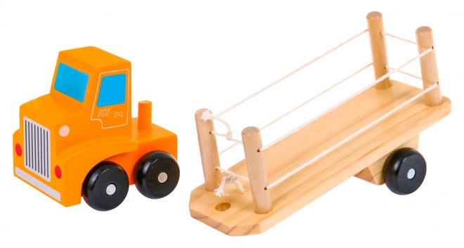 Wooden Truck with Trailer and Alphabet Blocks