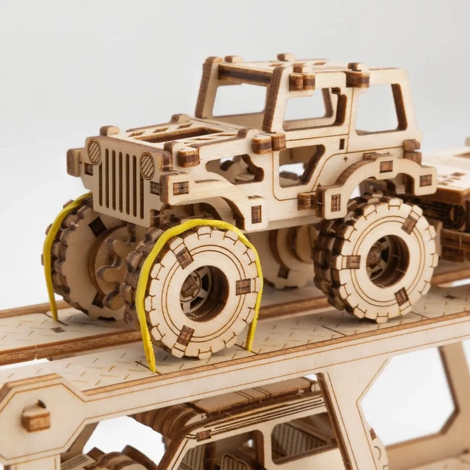 Wooden 3D Puzzle Superfast Car Carrier Truck