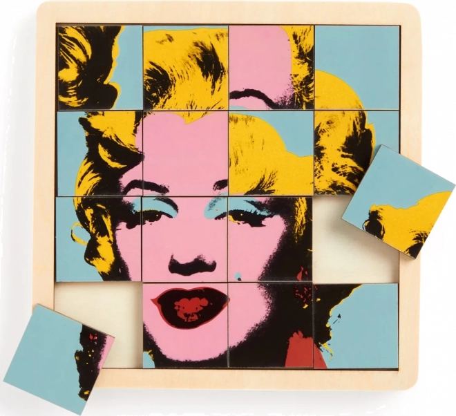 Galison sliding wooden puzzle Andy Warhol: Marilyn