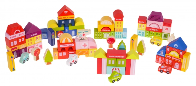 Wooden City Building Blocks Set for Kids