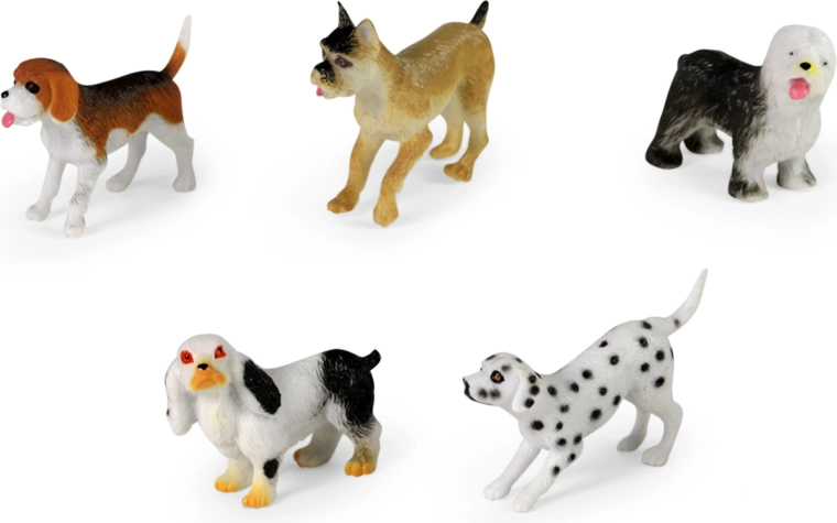 Five different dog breeds in one pack