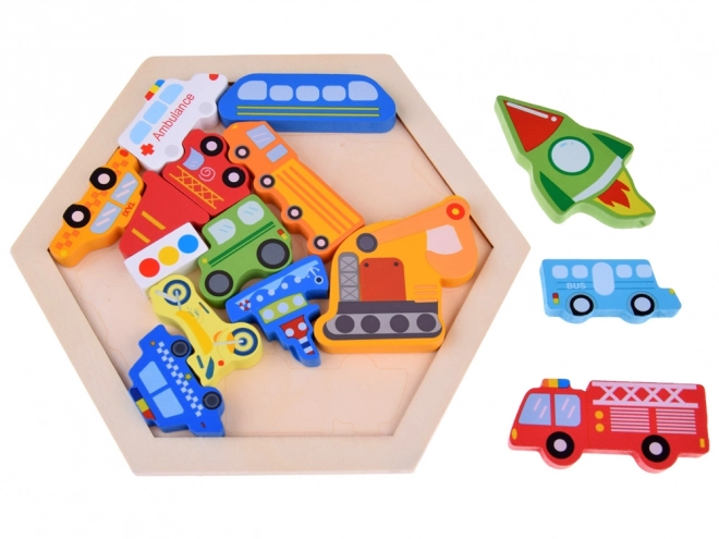 Wooden Puzzle Vehicles Set