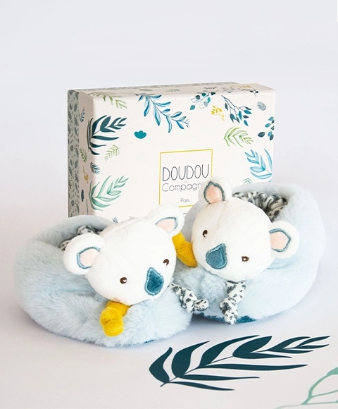 Doudou Gift Set: Koala Yoca Baby Booties with Rattles