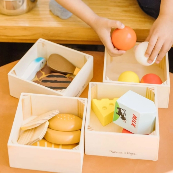 Wooden Food Play Set in Boxes