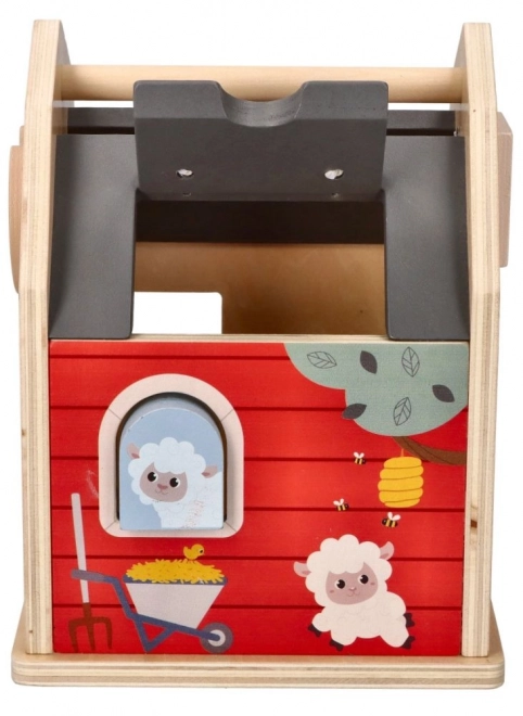 Wooden Farm Shape Sorter with Blocks