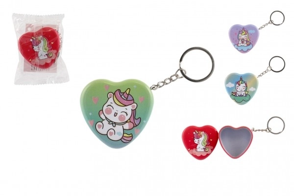 Heart-Shaped Unicorn Metal Keychain Box