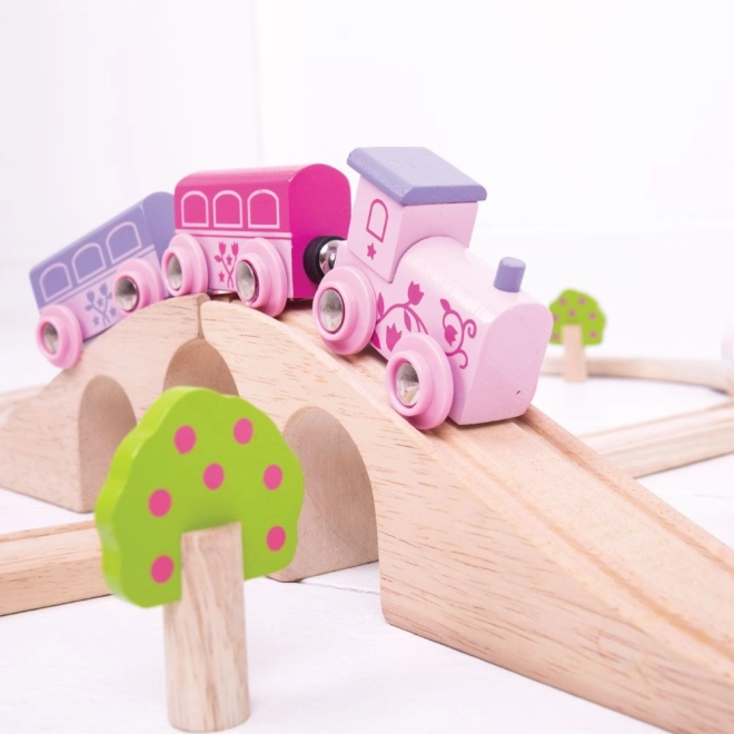 Bigjigs Rail Wooden Princess Train Set 35 Pieces