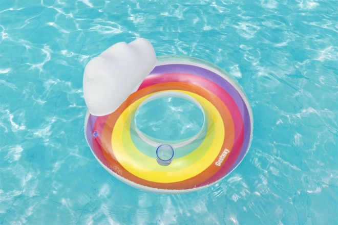 Rainbow Swim Ring with Headrest