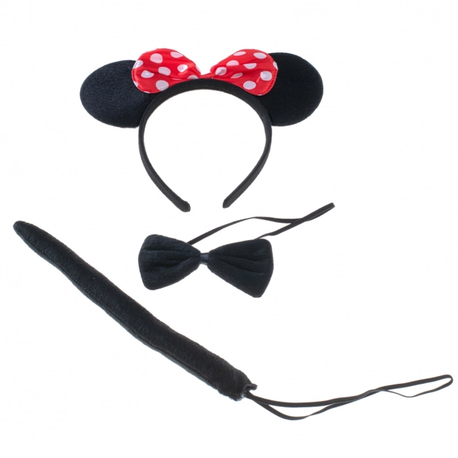 Mouse Costume Set With Bow Headband, Tail And Bowtie