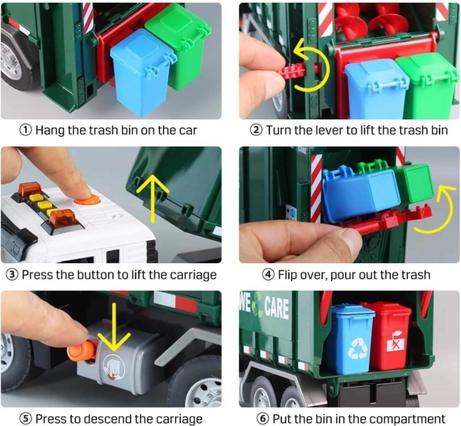 Interactive Garbage Truck Purifier 1:10 - Educational Toy for Waste Sorting