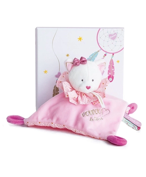 Plush Comfort Blanket Pink Cat