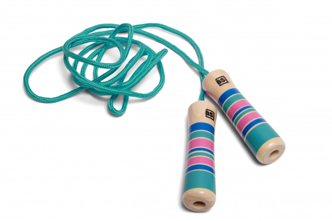 Jump Rope with Wooden Handles - Turquoise