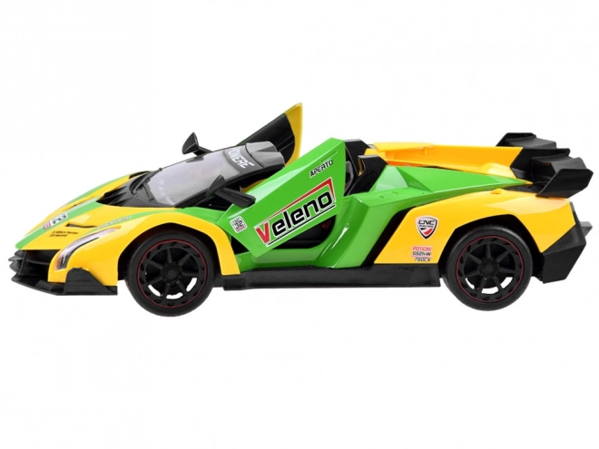 Remote Controlled Sports Car with Opening Doors – Yellow