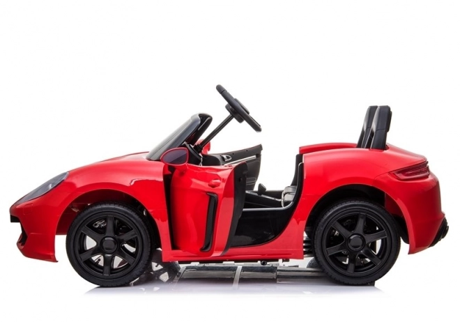 Red Lacquered Battery-Powered Car for Kids