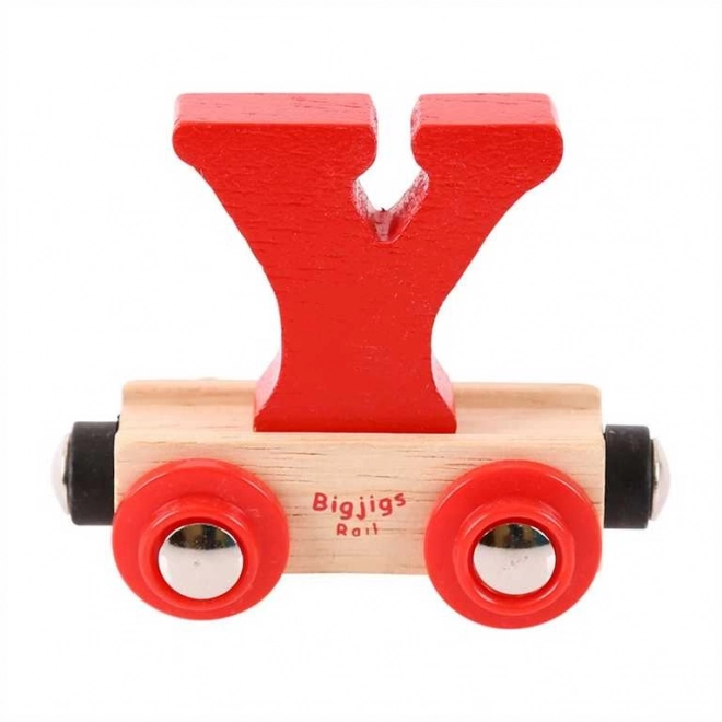 Wooden Train Carriage Letter Y - Bigjigs Rail