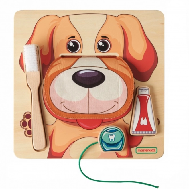 Masterkidz educational wall-mounted dental hygiene board with dog