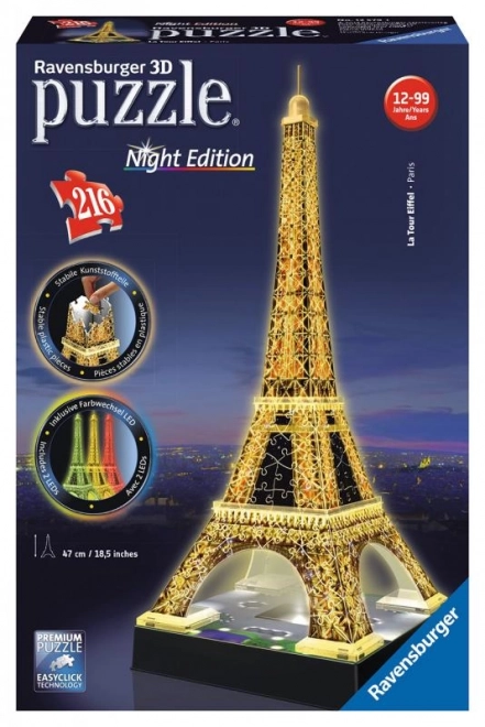 3D Eiffel Tower Puzzle Night Edition