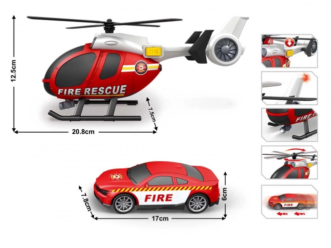 Fire Rescue Set: Helicopter and Car